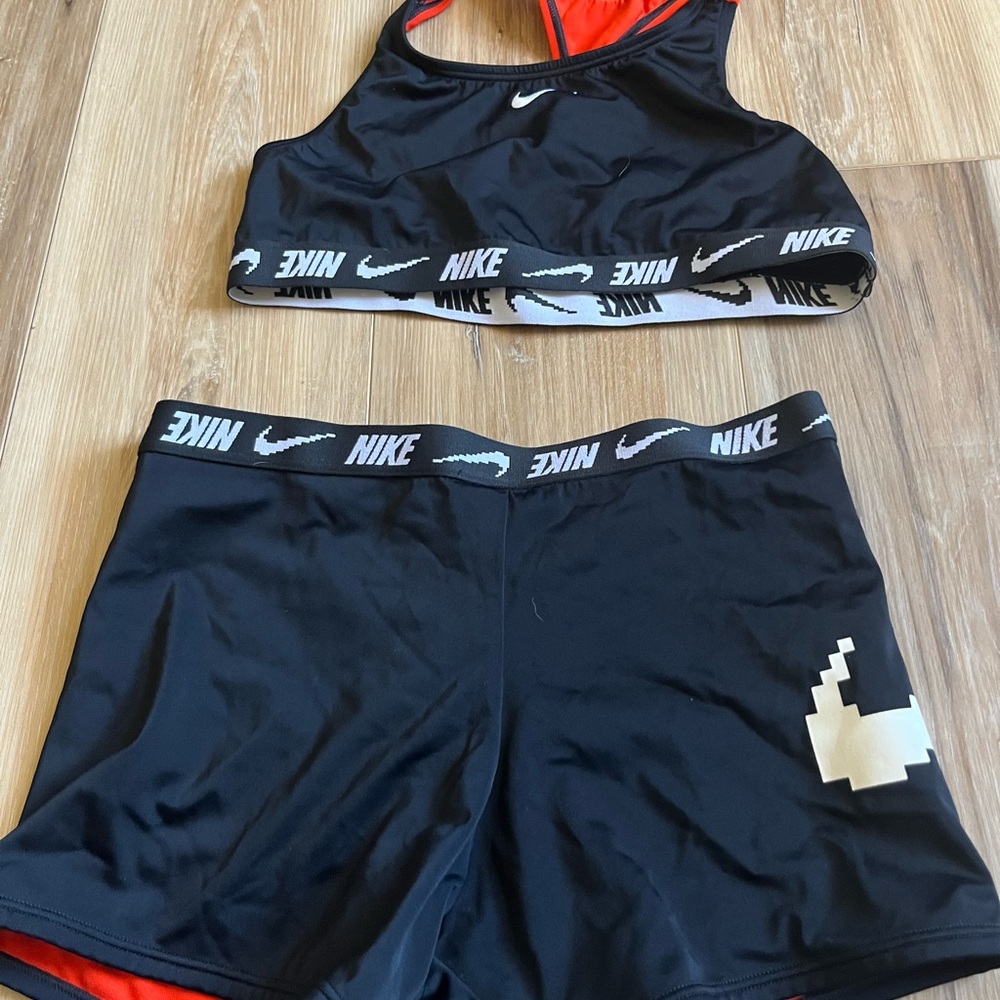 Nike Women's Black and Red Swimwear